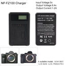 Digital LCD Display Battery Charger with USB Port for Sony NP-FZ100 Battery, Compatible with Sony A9 (ILCE-9)