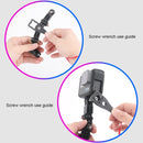 Cycling Helmet Adhesive Multi-Joint Arm Fixed Mount Set with J-Hook Buckle Mount & Screw for DJI Osmo Action, GoPro HERO9 Black / HERO8 Black /7 /6 /5 /5 Session /4 Session /4 /3+ /3 /2 /1, Xiaoyi and Other Action Cameras