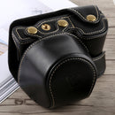 Full Body Camera PU Leather Case Bag with Strap for Sony A6300(Black)