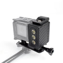 Waterproof LED Video Light with Adapter Mount & Screw for GoPro HERO10 Black / HERO9 Black / HERO8 Black / HERO7 /6 /5 /5 Session /4 Session /4 /3+ /3 /2 /1, Insta360 ONE R, DJI Osmo Action and Other Action Cameras(Black)