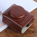 G7XII PU Leather Camera Protective bag for Canon Powershot G7X Mark 2 G7XII Digital camera, with Strap (Coffee)