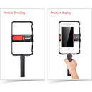 YELANGU YLG0901B Vlogging Live Broadcast Smartphone Plastic Cage Video Rig Filmmaking Recording Handle Stabilizer Bracket for iPhone, Galaxy, Huawei, Xiaomi, HTC, LG, Google, and Other Smartphones(Black)