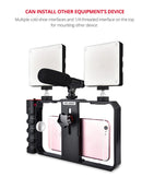 YELANGU YLG0901B Vlogging Live Broadcast Smartphone Plastic Cage Video Rig Filmmaking Recording Handle Stabilizer Bracket for iPhone, Galaxy, Huawei, Xiaomi, HTC, LG, Google, and Other Smartphones(Black)