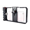 YELANGU YLG0901B Vlogging Live Broadcast Smartphone Plastic Cage Video Rig Filmmaking Recording Handle Stabilizer Bracket for iPhone, Galaxy, Huawei, Xiaomi, HTC, LG, Google, and Other Smartphones(Black)