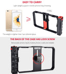 YELANGU YLG0901B Vlogging Live Broadcast Smartphone Plastic Cage Video Rig Filmmaking Recording Handle Stabilizer Bracket for iPhone, Galaxy, Huawei, Xiaomi, HTC, LG, Google, and Other Smartphones(Black)