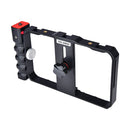 YELANGU YLG0901B Vlogging Live Broadcast Smartphone Plastic Cage Video Rig Filmmaking Recording Handle Stabilizer Bracket for iPhone, Galaxy, Huawei, Xiaomi, HTC, LG, Google, and Other Smartphones(Black)