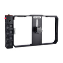 YELANGU YLG0901B Vlogging Live Broadcast Smartphone Plastic Cage Video Rig Filmmaking Recording Handle Stabilizer Bracket for iPhone, Galaxy, Huawei, Xiaomi, HTC, LG, Google, and Other Smartphones(Black)