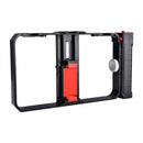 YELANGU YLG0901B Vlogging Live Broadcast Smartphone Plastic Cage Video Rig Filmmaking Recording Handle Stabilizer Bracket for iPhone, Galaxy, Huawei, Xiaomi, HTC, LG, Google, and Other Smartphones(Black)