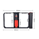 YELANGU YLG0901B Vlogging Live Broadcast Smartphone Plastic Cage Video Rig Filmmaking Recording Handle Stabilizer Bracket for iPhone, Galaxy, Huawei, Xiaomi, HTC, LG, Google, and Other Smartphones(Black)