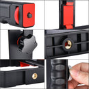YELANGU YLG0901B Vlogging Live Broadcast Smartphone Plastic Cage Video Rig Filmmaking Recording Handle Stabilizer Bracket for iPhone, Galaxy, Huawei, Xiaomi, HTC, LG, Google, and Other Smartphones(Black)