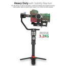 AFI D3 3-Axis Stabilized Handheld Gimbal Stabilizer for GoPro, DSLR Cameras, Smartphones, Built-in Foldable Tripod, Follow Focus Function(Black)
