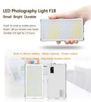 F18 Pocket 180 LEDs Professional Vlogging Photography Video & Photo Studio Light with OLED Display for Canon / Nikon DSLR Cameras(White)