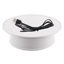20cm 360 Degree Electric Rotating Turntable Display Stand Photography Video Shooting Props Turntable, Load 1.5kg, Powered by Battery & USB(White)