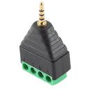 2.5mm Male Plug 4 Pole 4 Pin Terminal Block Stereo Audio Connector