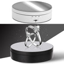 13.8cm Mirror Style USB Charging Smart 360 Degree Rotating Turntable Display Stand Video Shooting Props Turntable for Photography, Load 3kg(White)