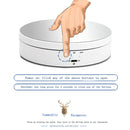 13.8cm Mirror Style USB Charging Smart 360 Degree Rotating Turntable Display Stand Video Shooting Props Turntable for Photography, Load 3kg(White)