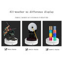 13.8cm Mirror Style USB Charging Smart 360 Degree Rotating Turntable Display Stand Video Shooting Props Turntable for Photography, Load 3kg(White)