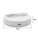 22cm Electric Rotating Turntable Display Stand Live Video Shooting Props Turntable Jewelry Shoes Display Platform (White)
