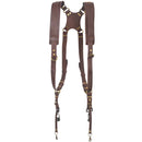 Quick Release Anti-Slip Dual Shoulder Leather Harness Camera Strap with Metal Hook for SLR / DSLR Cameras(Brown)