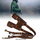 Quick Release Anti-Slip Dual Shoulder Leather Harness Camera Strap with Metal Hook for SLR / DSLR Cameras(Black)
