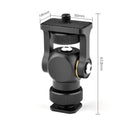 YELANGU 180 Degree Swing Mini Tripod Ball Head Bracket Cold Shoe Mount 1/4 inch Screw Adapter(Black)