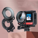 Lens Guard Protective Glass Cover for Insta360one R Panoramic Camera with Frame(Black)