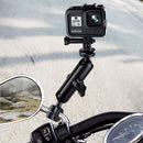 9cm Connecting Rod 20mm Ball Head Motorcycle Rearview Mirror Fixed Mount Holder with Tripod Adapter & Screw for GoPro HERO10 Black / HERO9 Black / HERO8 Black /HERO7 /6 /5, DJI Osmo Action,Xiaoyi and Other Action Cameras(Black)