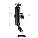 9.0cm Connecting Rod 20mm Ball Head Motorcycle Rearview Mirror Screw Hole Fixed Mount Holder with Tripod Adapter & Screw for GoPro HERO10 Black / HERO9 Black / HERO8 Black /HERO7 /6 /5, DJI Osmo Action,Xiaoyi and Other Action Cameras(Black)