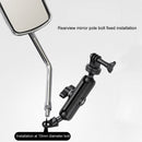 9.0cm Connecting Rod 20mm Ball Head Motorcycle Rearview Mirror Screw Hole Fixed Mount Holder with Tripod Adapter & Screw for GoPro HERO10 Black / HERO9 Black / HERO8 Black /HERO7 /6 /5, DJI Osmo Action,Xiaoyi and Other Action Cameras(Black)