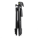 3120 Live Broadcast Tripod 4-Section Folding Legs Aluminum Alloy Tripod Mount with U-Shape Three-Dimensional Tripod Head for DSLR & Digital Camera, Adjustable Height: 34-103cm(Black)