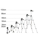 3120 Live Broadcast Tripod 4-Section Folding Legs Aluminum Alloy Tripod Mount with U-Shape Three-Dimensional Tripod Head for DSLR & Digital Camera, Adjustable Height: 34-103cm(Black)