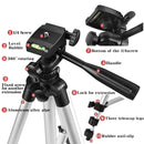 3120 Live Broadcast Tripod 4-Section Folding Legs Aluminum Alloy Tripod Mount with U-Shape Three-Dimensional Tripod Head for DSLR & Digital Camera, Adjustable Height: 34-103cm(Black)