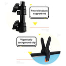 100x200cm T-Shape Photo Studio Background Support Stand Backdrop Crossbar Bracket Kit with Clips, No Backdrop