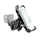 Handlebar Seatpost Pole Mount Bicycle GPS Navigation Handbar Bracket Phone Clamp for GoPro HERO8 /7 /6 /5, Suitable for 4.0-6.5 inch Mobile Phones(Black)