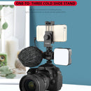 YELANGU YLG0601A A68 3-Head Cold Shoe Mount Adapter Microphone Flash Light Metal Holder Bracket(Black)