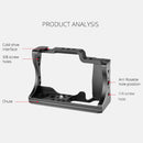 YELANGU C14-A YLG0714A-A Video Camera Cage Stabilizer with Handle for Canon EOS M50 (Black)