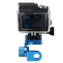 Motorcycle Rearview Mirror CNC Aluminum Alloy Stent Fixed Bracket Holder for GoPro HERO6/ 5 /5 Session /4 /3+ /3 /2 /1, Xiaomi Xiaoyi, SJCAM Camera(Blue)
