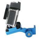 Motorcycle Rearview Mirror CNC Aluminum Alloy Stent Fixed Bracket Holder for GoPro HERO6/ 5 /5 Session /4 /3+ /3 /2 /1, Xiaomi Xiaoyi, SJCAM Camera(Blue)