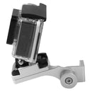Motorcycle Rearview Mirror CNC Aluminum Alloy Stent Fixed Bracket Holder for GoPro HERO6/ 5 /5 Session /4 /3+ /3 /2 /1, Xiaomi Xiaoyi, SJCAM Camera(Silver)