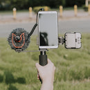 YELANGU PC09 Handheld Grip Holder Bracket + Photography Fill Light + Microphone with Mobile Phone Metal Clamp (Black)