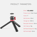 YELANGU T1 YLG1202A Pocket Mini Metal Desktop Tripod Mount with 360 Degree Ball Head for DSLR & Digital Cameras (Black)