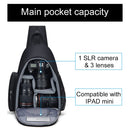 CADeN D17-1 Multifunction Waterproof Nylon Shockproof Scratch-Resistant Messenger Single / Shoulders Bag Backpack Outdoor SLR Camera Photography Backpack Bag (Black)