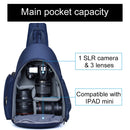 CADeN D17-1 Multifunction Waterproof Nylon Shockproof Scratch-Resistant Messenger Single / Shoulders Bag Backpack Outdoor SLR Camera Photography Backpack Bag (Blue)