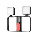 YELANGU PC201 YLG1801A Vlogging Live Broadcast LED Selfie Light Smartphone Video Rig Handle Stabilizer Plastic Bracket Kits