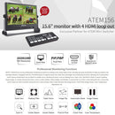 SEETEC ATEM156 1920x1080 15.6 inch IPS Screen HDMI 4K HD Live Broadcast Camera Field Monitor, Support Four Screen Split
