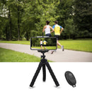 Mini Octopus Flexible Foam Tripod Holder with Phone Clamp & Remote Control (Blue)