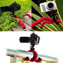 Mini Octopus Flexible Foam Tripod Holder with Phone Clamp & Remote Control (Blue)