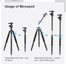 TRIOPO 554 Adjustable Portable Aluminum Alloy Tripod with D-2A Ball Head for SLR Camera