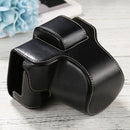 PU Leather Camera Full Body Case Bag with Strap for FUJIFILM X-T200 (15-45mm Lens)(Black)