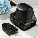 PU Leather Camera Full Body Case Bag with Strap for FUJIFILM X-T200 (15-45mm Lens)(Black)